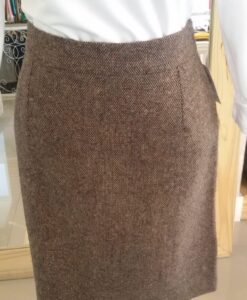 Saia Lápis com Cós (201) - 38, Pimenta e Sal Marrom