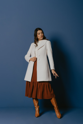 Casaco Feminino de Lã Gola Smoking.