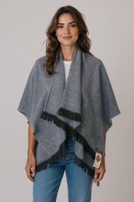 Ruana de Lã Dupla Face