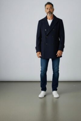 Casaco Masculino Transpassado de Lã